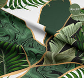 Büyük Yaprak Tropikal Desenli Dijital Baskılı Kumaş